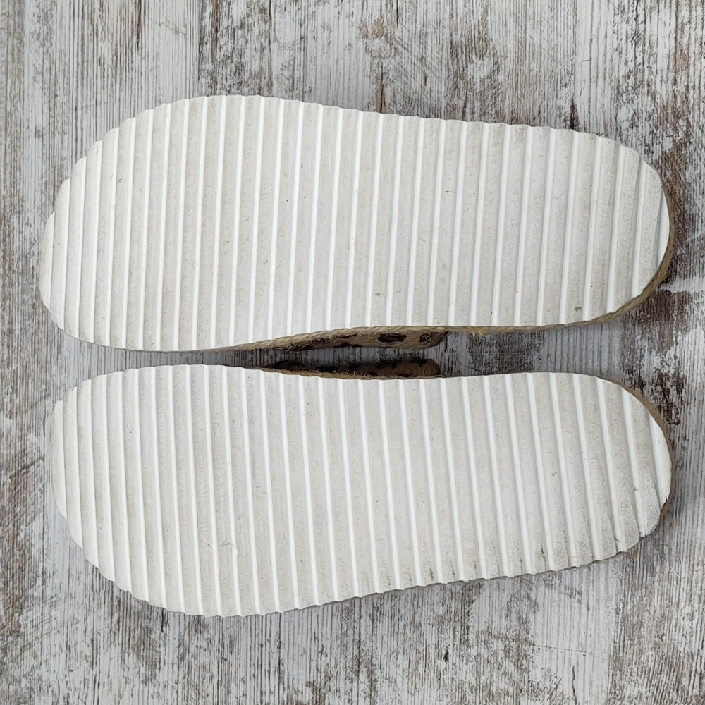 Like New Office Girl Leopard Calf Hair Flatform Espadrille Slide Sandal - Picture 13 of 16